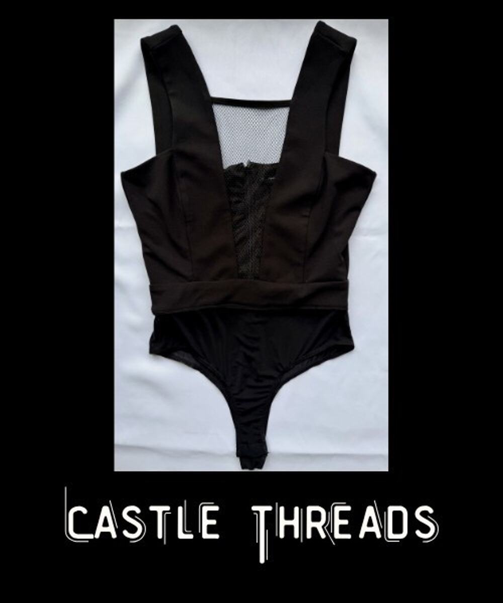 Woman Caribbean Queen Black Sleeveless Body Suit Size Small